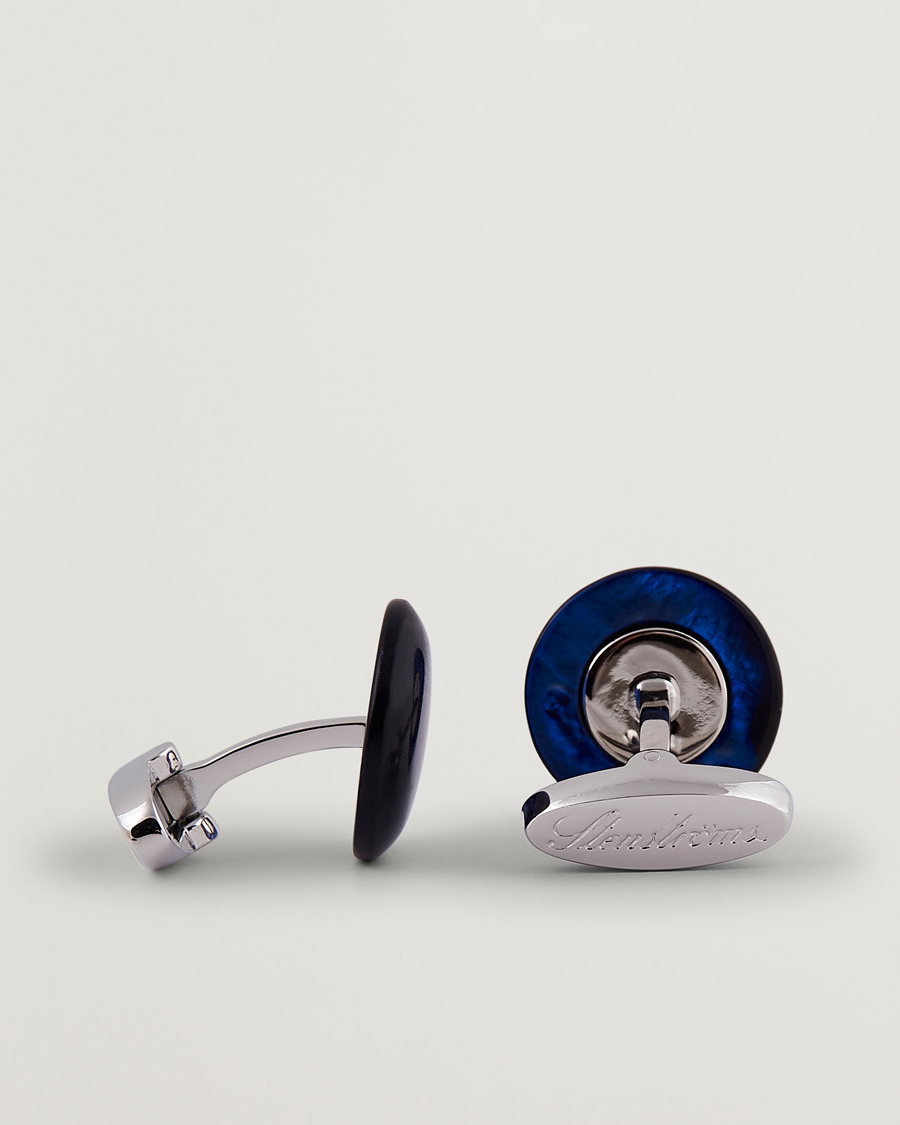Uomini | Gemelli | Stenströms | Mother of Pearl Cufflink Dark Blue