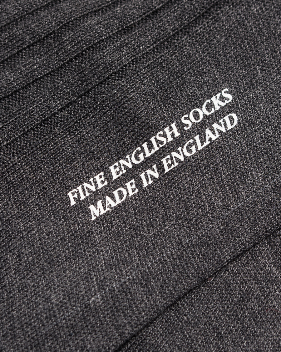 Uomini | Biancheria intima | Pantherella | Vale Cotton Socks Dark Grey
