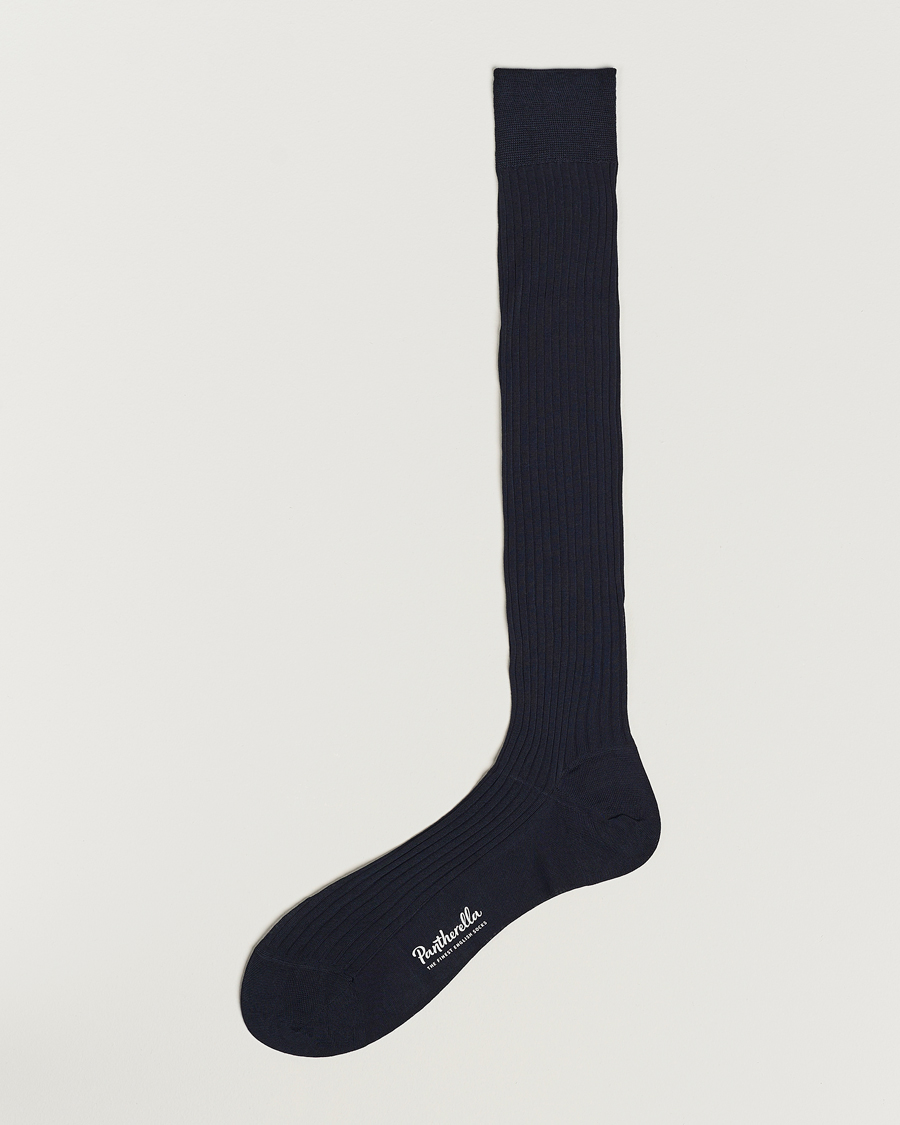 Uomini | Biancheria intima | Pantherella | Vale Cotton Long Socks Navy
