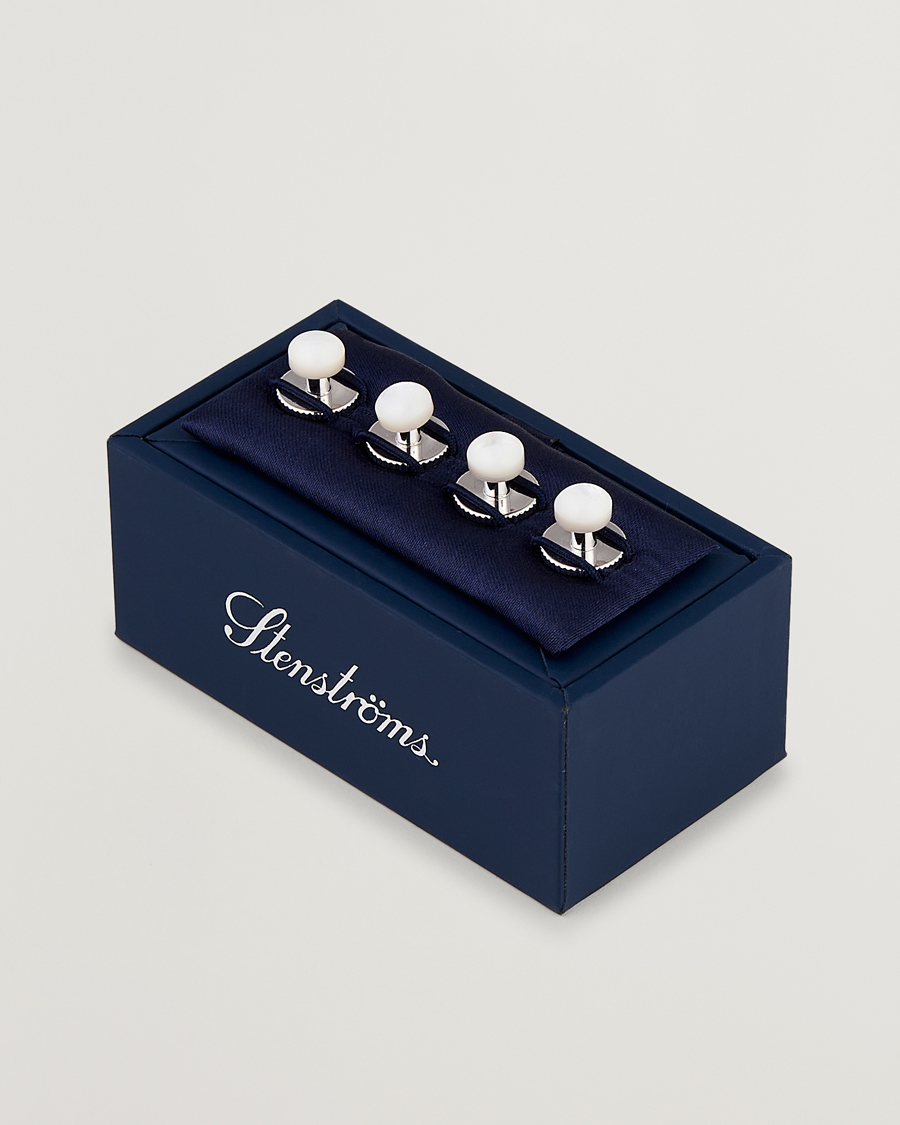 Uomini | Stenströms Shirt Studs White | Stenströms | Shirt Studs White