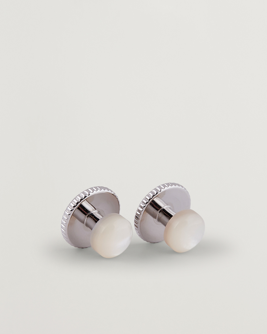 Uomini | Stenströms Shirt Studs White | Stenströms | Shirt Studs White
