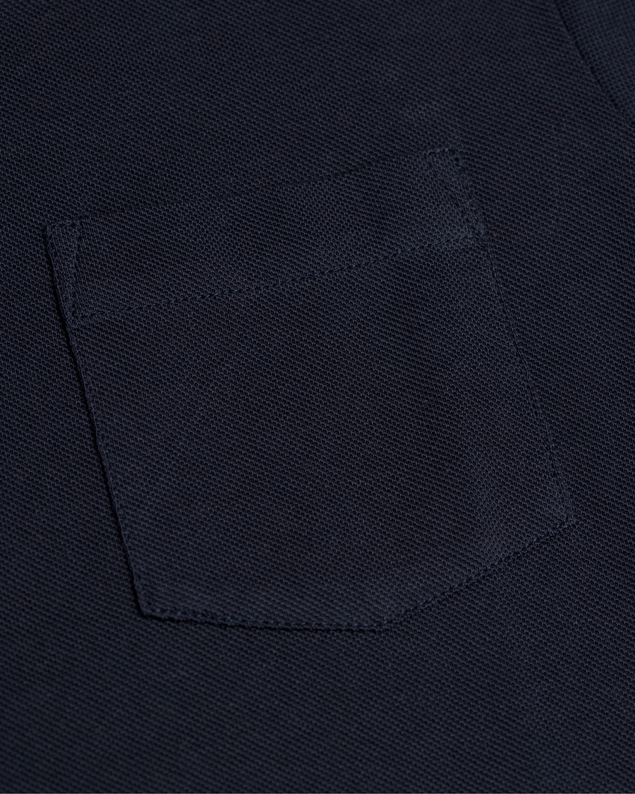 Uomini | Camicie | Sunspel | Long Sleeve Pique Shirt Navy