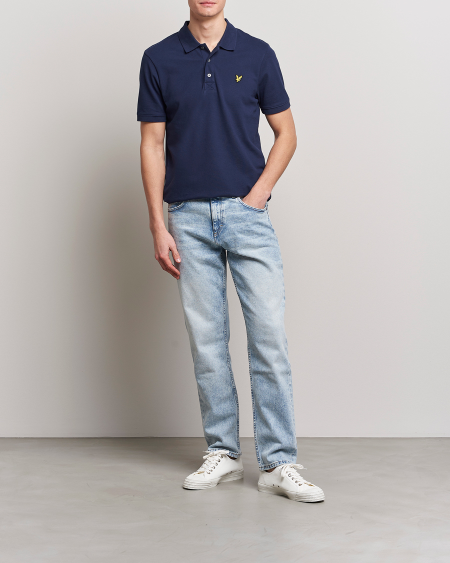 Uomini | Polo | Lyle & Scott | Plain Pique Polo Dark Navy