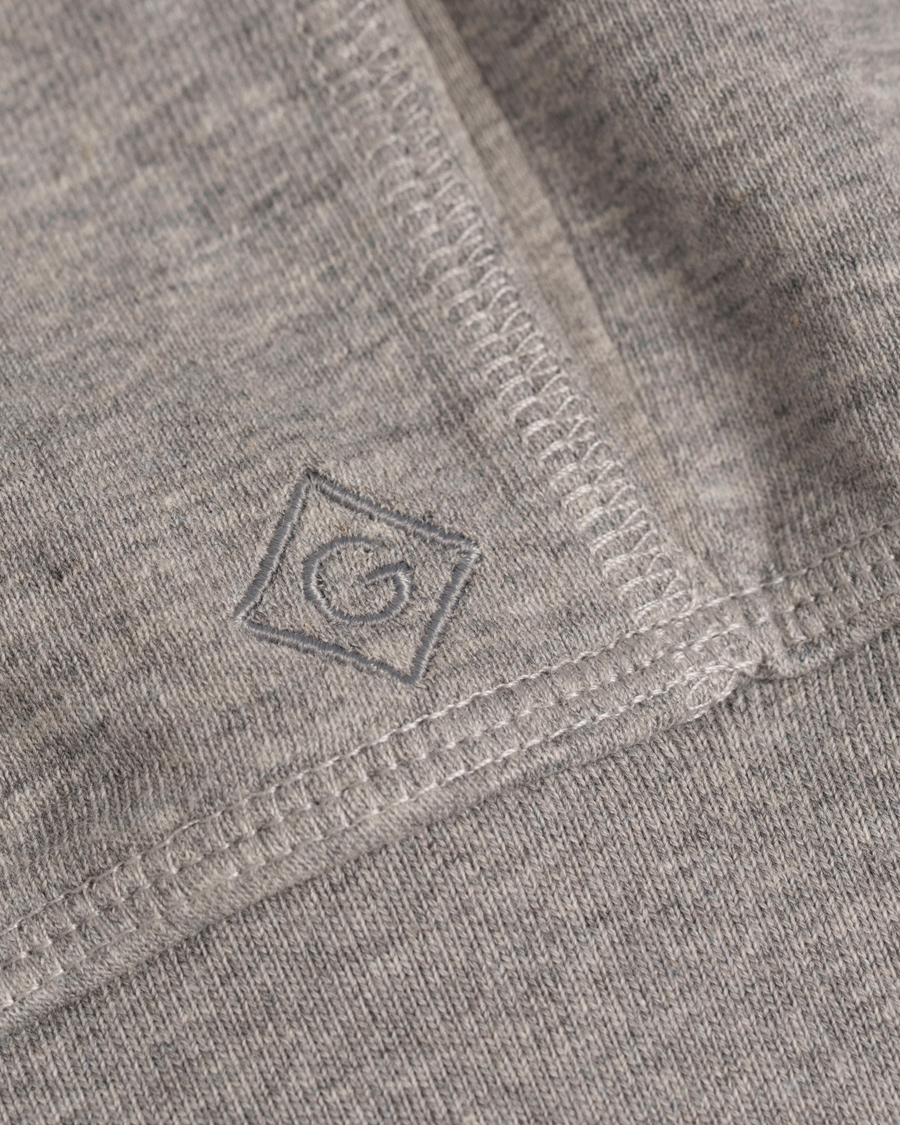 Uomini | Maglieria | GANT Diamond G | Full Zip Hoodie Light Grey Melange