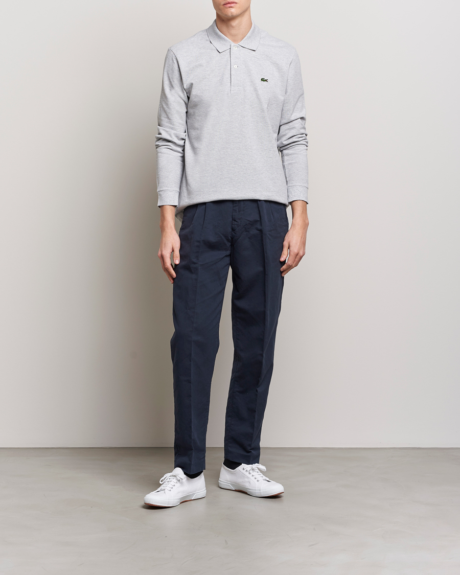 Uomini | Polo | Lacoste | Original Long Sleeve Polo Piké Silver Chine