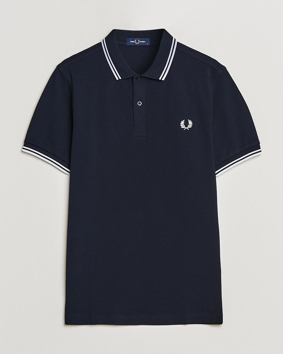 Uomini | Polo | Fred Perry | Twin Tipped Polo Shirt Navy/White