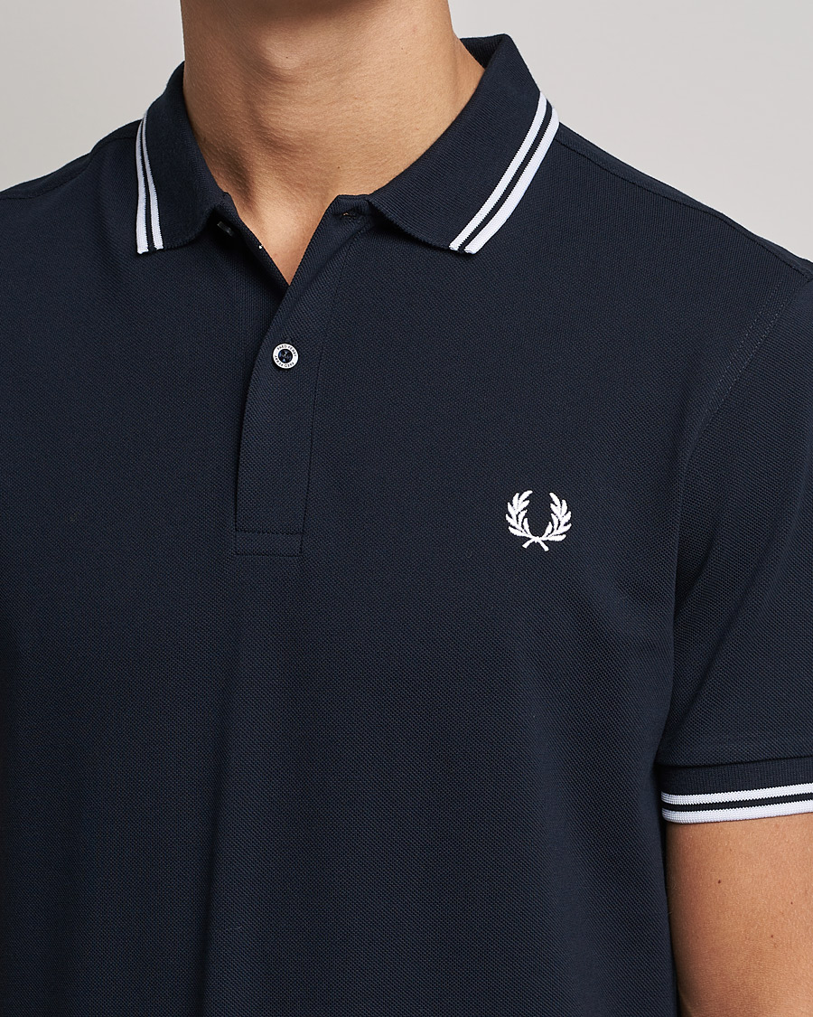 Uomini | Polo | Fred Perry | Twin Tipped Polo Shirt Navy/White