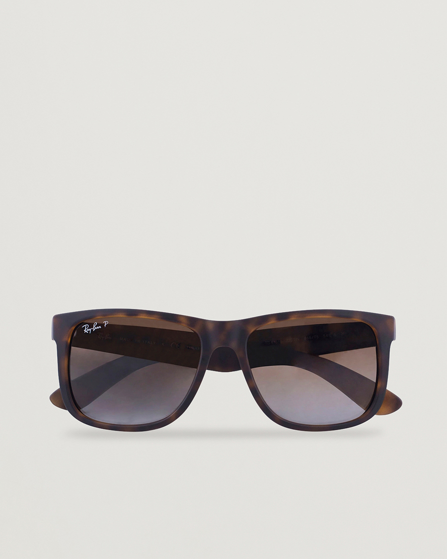 Uomini | Occhiali da sole | Ray-Ban | 0RB4165 Justin Polarized Wayfarer Sunglasses Havana/Brown