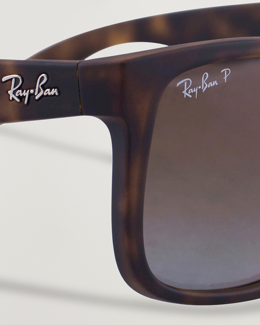 Uomini | Occhiali da sole | Ray-Ban | 0RB4165 Justin Polarized Wayfarer Sunglasses Havana/Brown