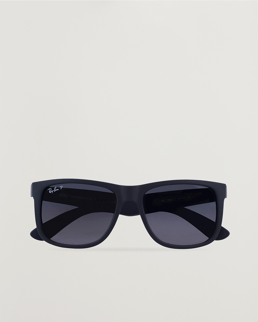 Uomini | Occhiali da sole | Ray-Ban | 0RB4165 Justin Polarized Wayfarer Sunglasses Black/Grey