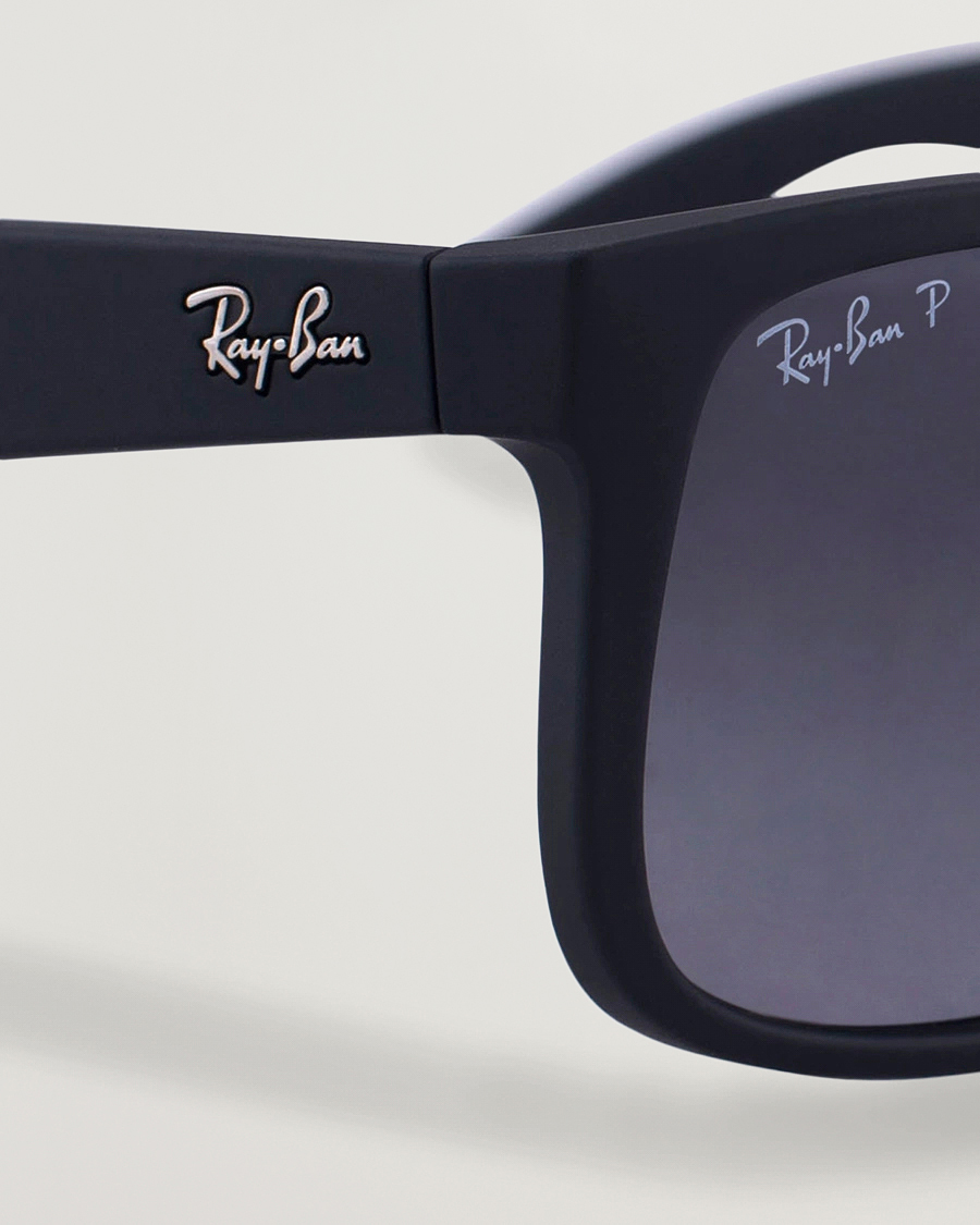 Uomini | Occhiali da sole | Ray-Ban | 0RB4165 Justin Polarized Wayfarer Sunglasses Black/Grey