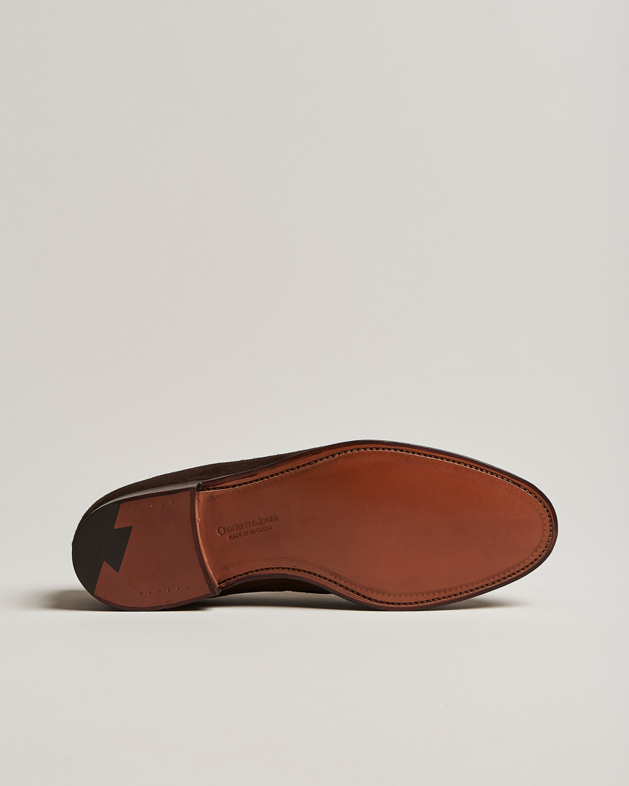 Uomini | Mocassini | Crockett & Jones | Cavendish Tassel Loafer Dark Brown Suede