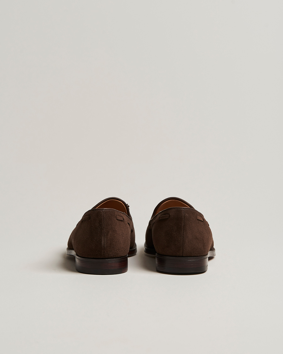 Uomini | Mocassini | Crockett & Jones | Cavendish Tassel Loafer Dark Brown Suede