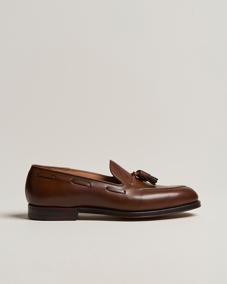 Uomini | Mocassini | Crockett & Jones | Cavendish Tassel Loafer Dark Brown Calf