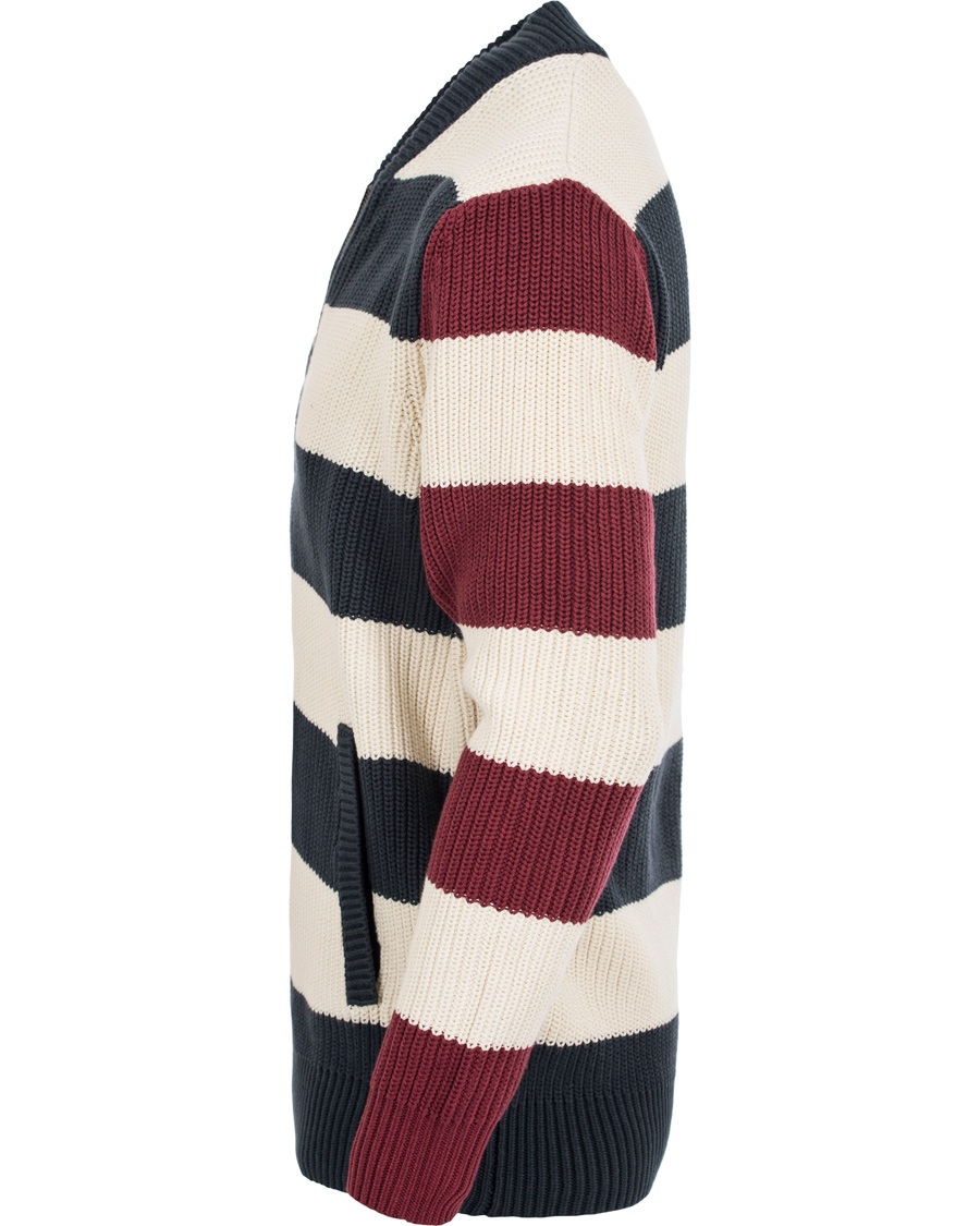 Uomini | Maglieria | Lexington | Jaidon Zip Through Sweater Blue/Red/White Stripe