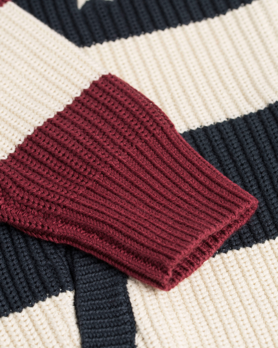 Uomini | Maglieria | Lexington | Jaidon Zip Through Sweater Blue/Red/White Stripe