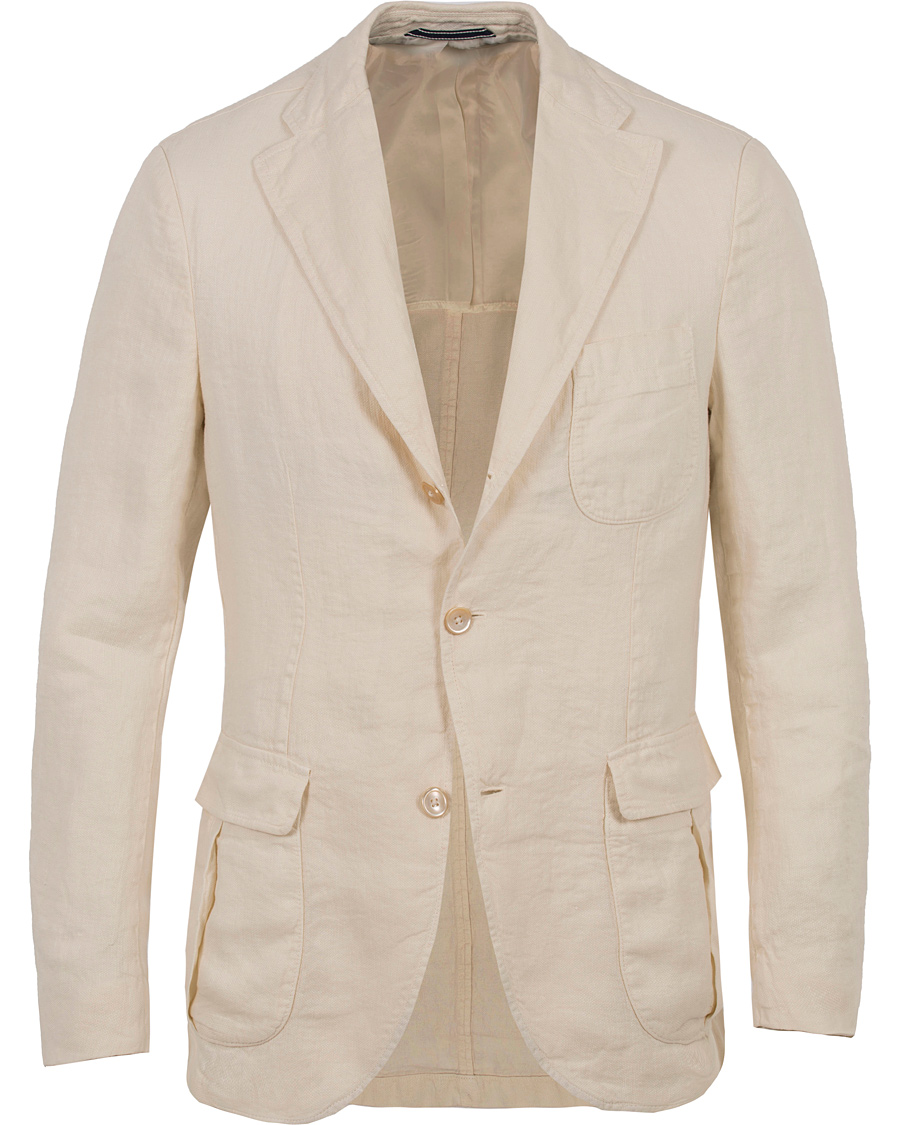Uomini | Blazers | Stenströms | Garment Dyed Linen Blazer Nature