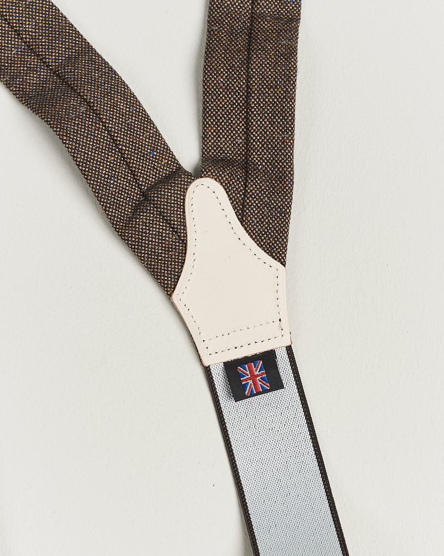 Uomini | Bretelle | Albert Thurston | Donegal Tweed Braces 40mm Dark Brown
