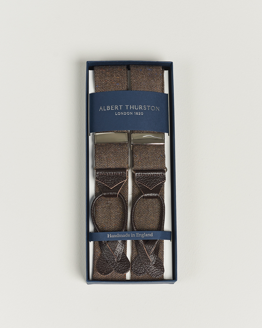 Uomini | Bretelle | Albert Thurston | Donegal Tweed Braces 40mm Dark Brown