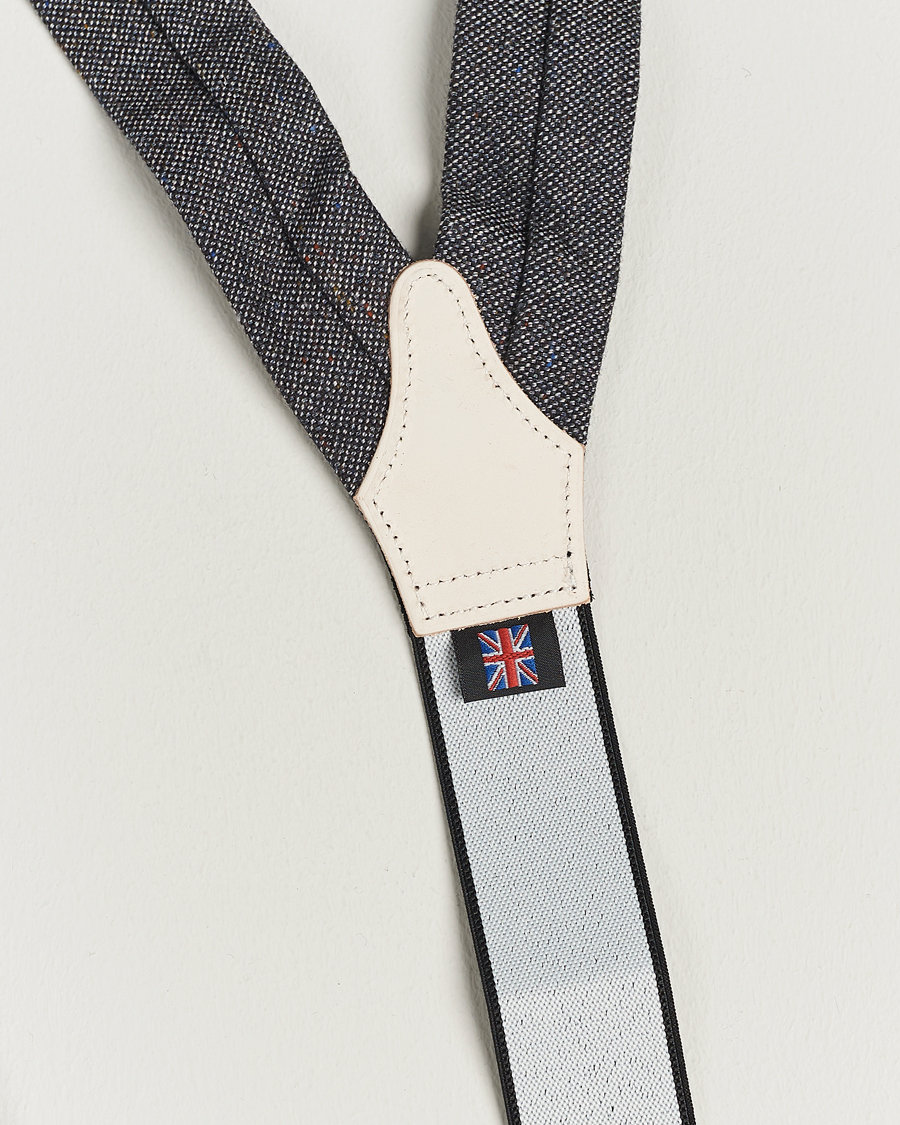 Uomini | Bretelle | Albert Thurston | Donegal Tweed Braces 40mm Dark Grey