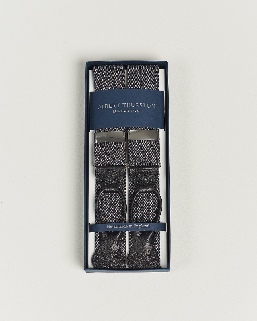 Uomini | Bretelle | Albert Thurston | Donegal Tweed Braces 40mm Dark Grey