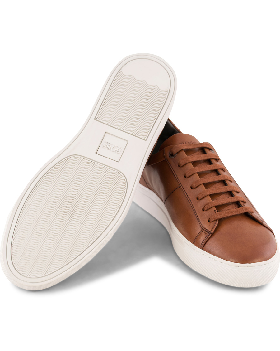 Uomini | BOSS Timaker Leather Sneaker Cognac | BOSS BLACK | BOSS Timaker Leather Sneaker Cognac
