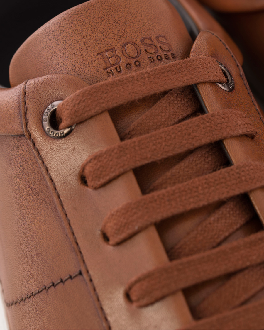 Uomini | BOSS Timaker Leather Sneaker Cognac | BOSS BLACK | BOSS Timaker Leather Sneaker Cognac