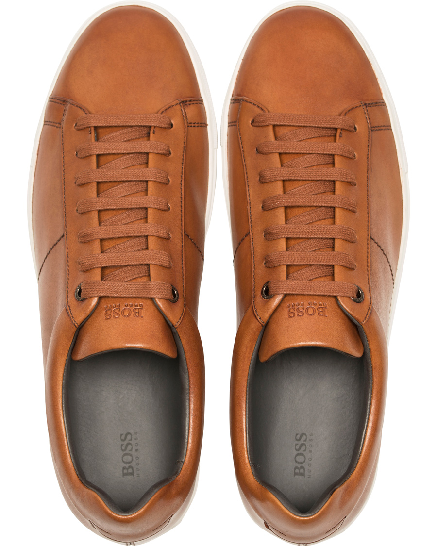 Uomini | BOSS Timaker Leather Sneaker Cognac | BOSS BLACK | BOSS Timaker Leather Sneaker Cognac
