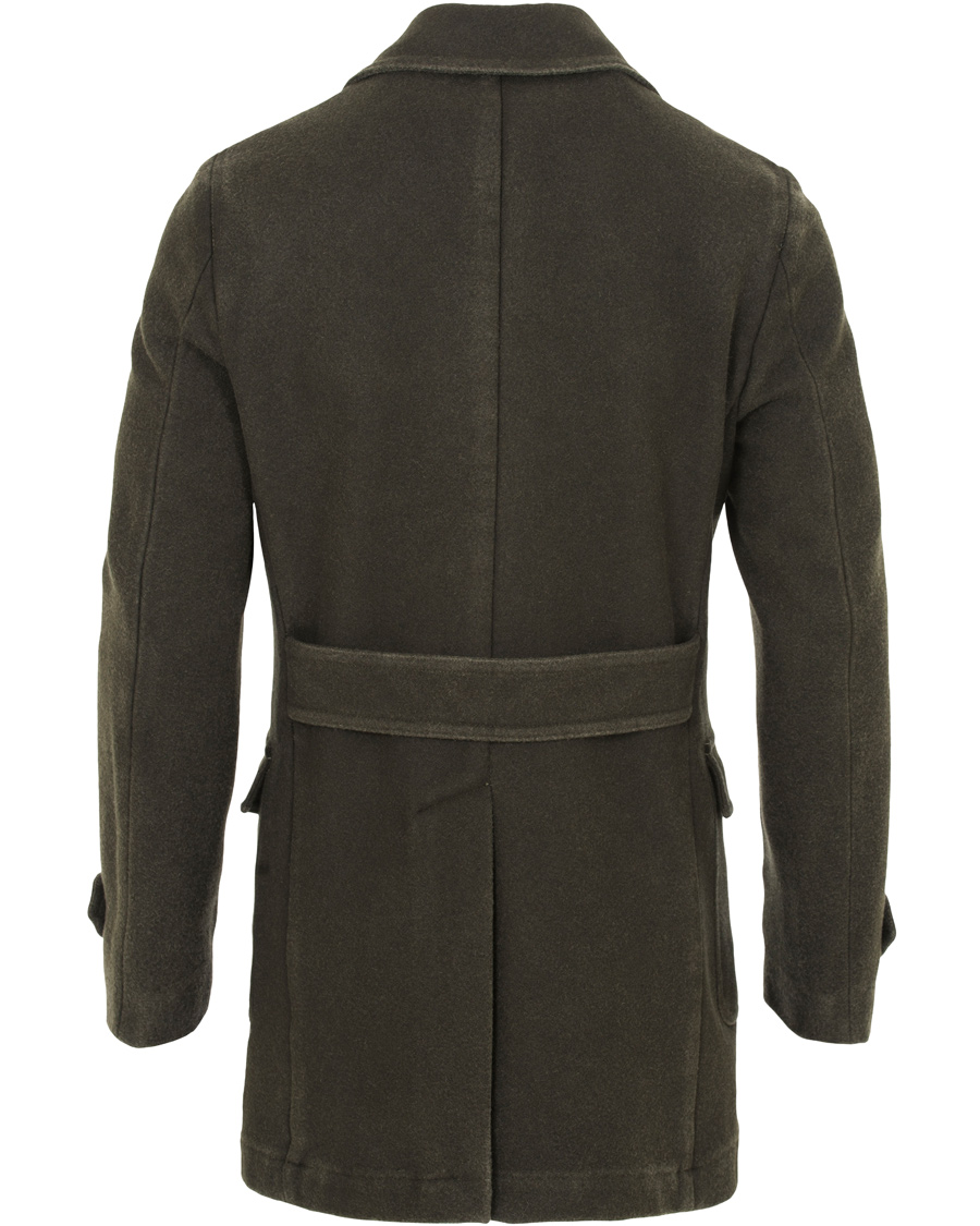 Uomini | Giacche | L.B.M. 1911 | Wool Double Breasted Coat Dark Loden Green