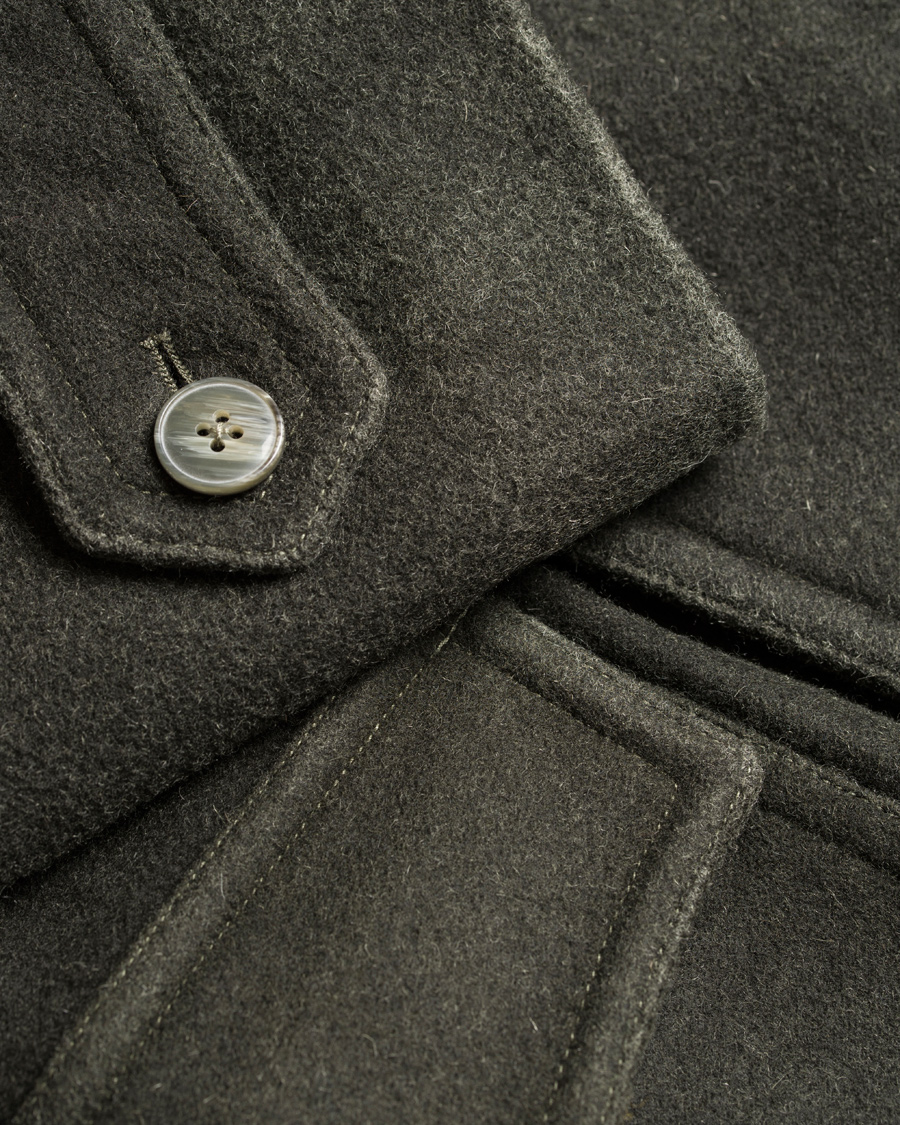 Uomini | Giacche | L.B.M. 1911 | Wool Double Breasted Coat Dark Loden Green
