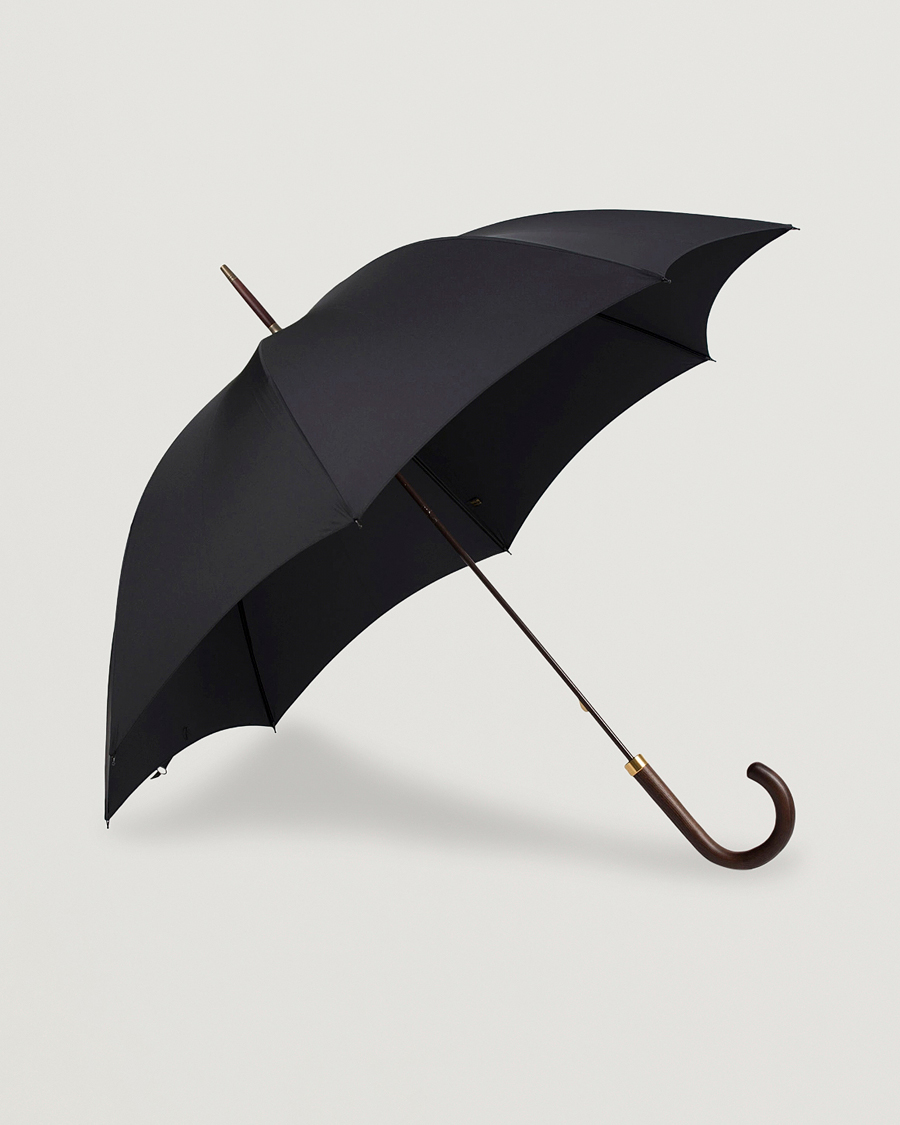 Uomini | Ombrelli | Fox Umbrellas | Polished Hardwood Umbrella Black