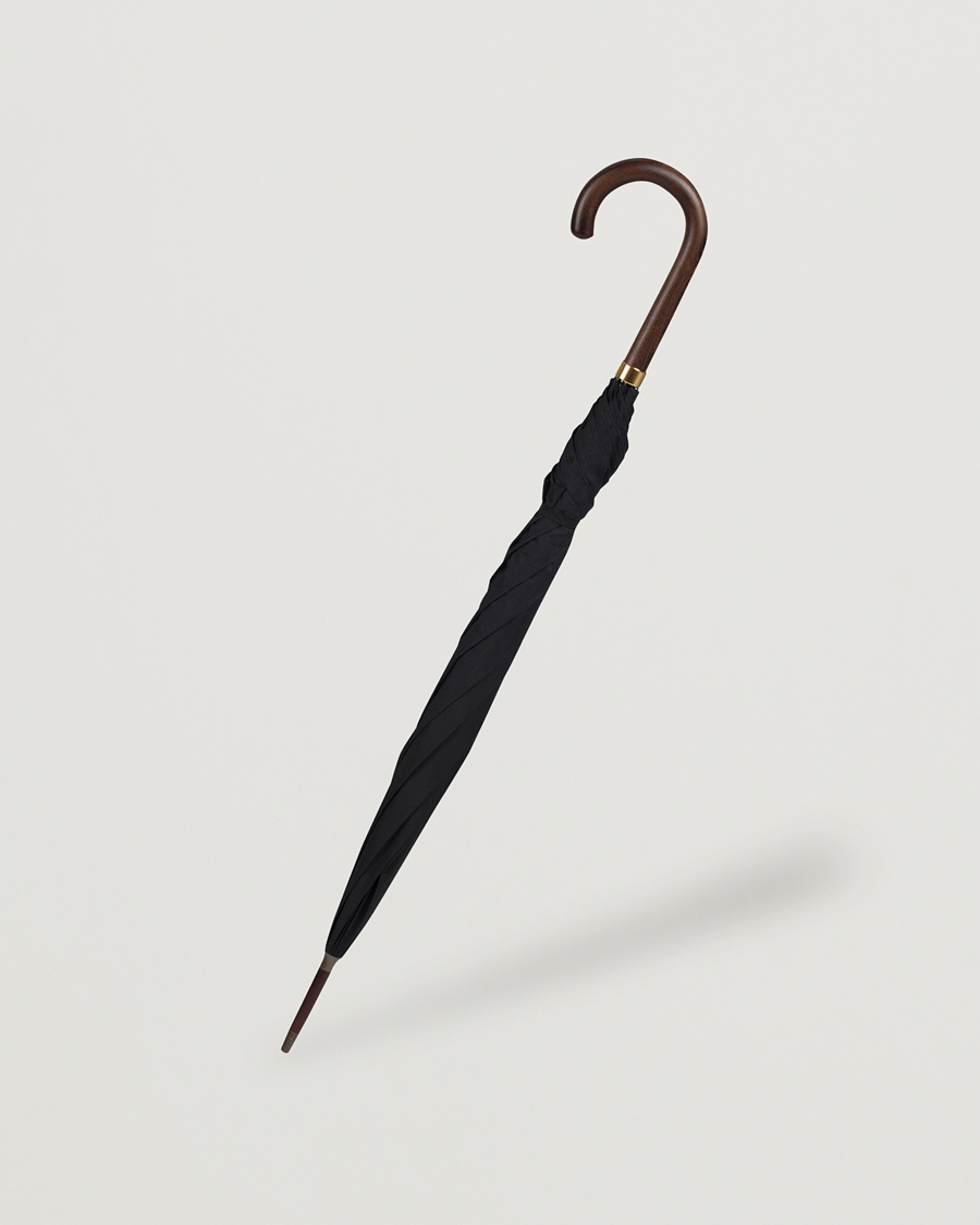 Uomini | Ombrelli | Fox Umbrellas | Polished Hardwood Umbrella Black