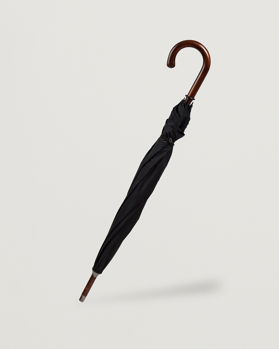 Uomini | Ombrelli | Fox Umbrellas | Polished Cherrywood Solid Umbrella Black