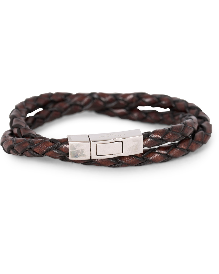 Uomini | Tateossian Scoubidou Double Leather Bracelet Brown | Tateossian | Scoubidou Double Leather Bracelet Brown