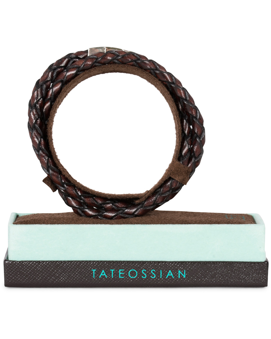 Uomini | Tateossian Scoubidou Double Leather Bracelet Brown | Tateossian | Scoubidou Double Leather Bracelet Brown