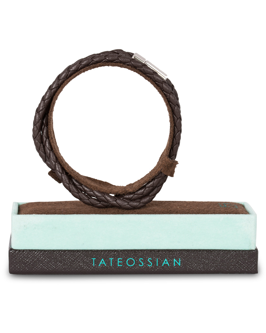 Uomini | Tateossian Scoubidou Pop Leather Bracelet Dark Brown | Tateossian | Scoubidou Pop Leather Bracelet Dark Brown