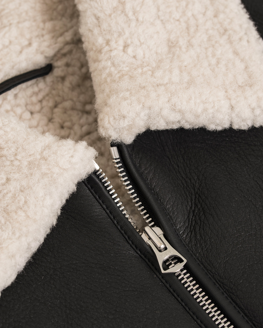 Uomini | Giacche | GANT Rugger | The Shearling Aviator Jacket Black