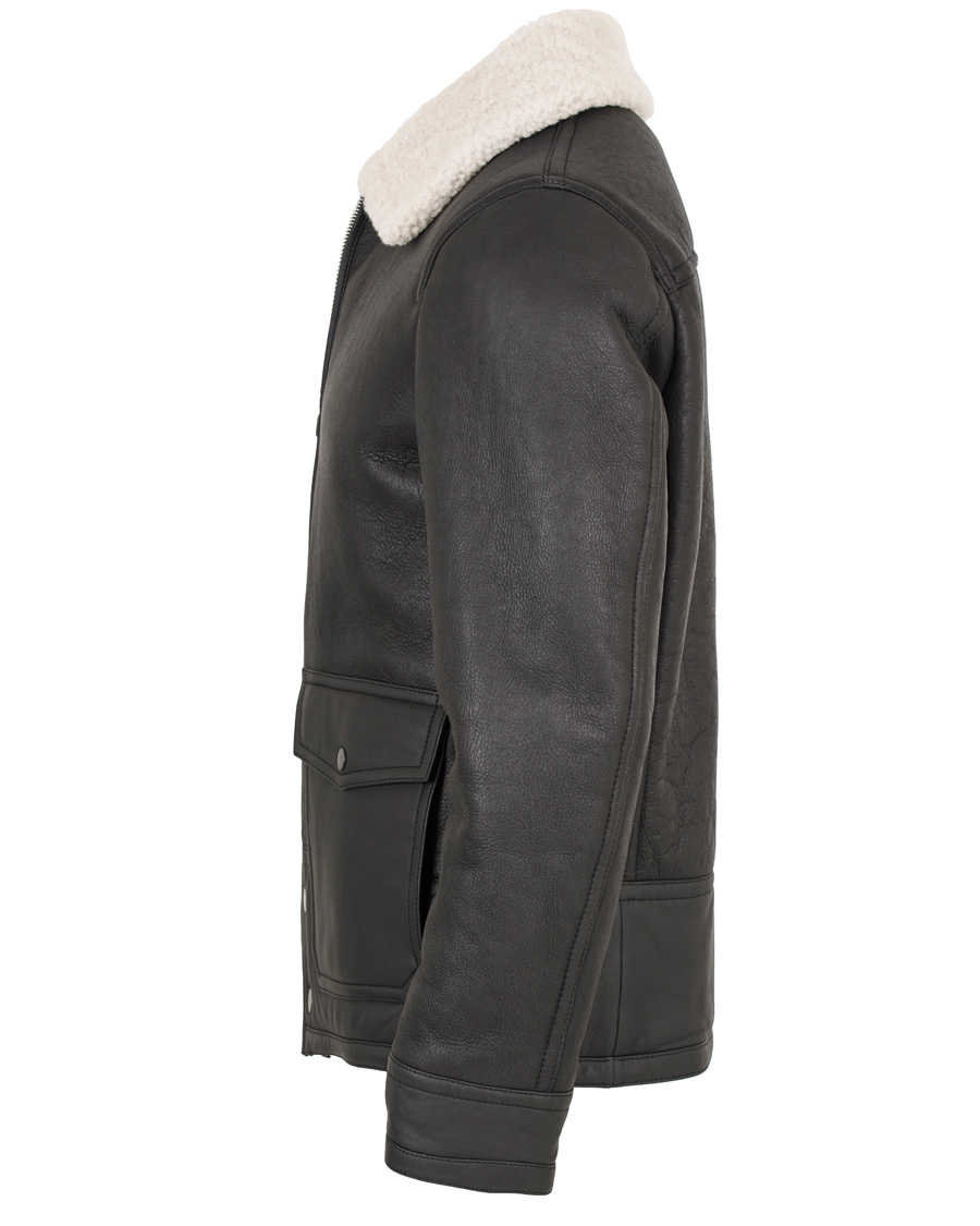 Uomini | Giacche | GANT Rugger | The Shearling Aviator Jacket Black