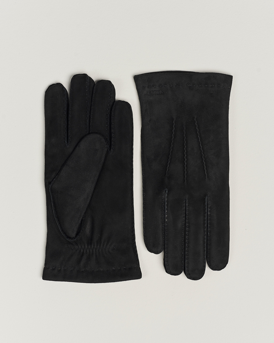 Uomini | Guanti | Hestra | Arthur Wool Lined Suede Glove Black