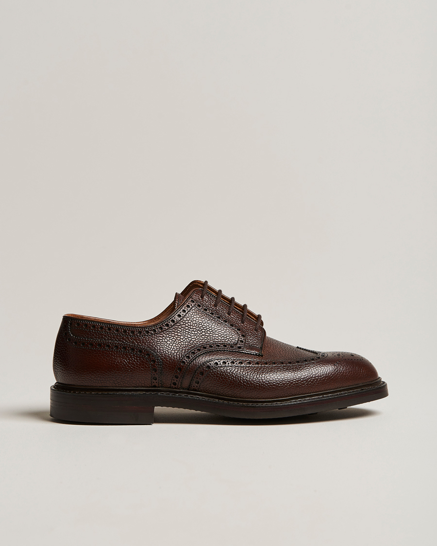 Uomini | Brogues | Crockett & Jones | Pembroke Derbys Dark Brown Grained Calf