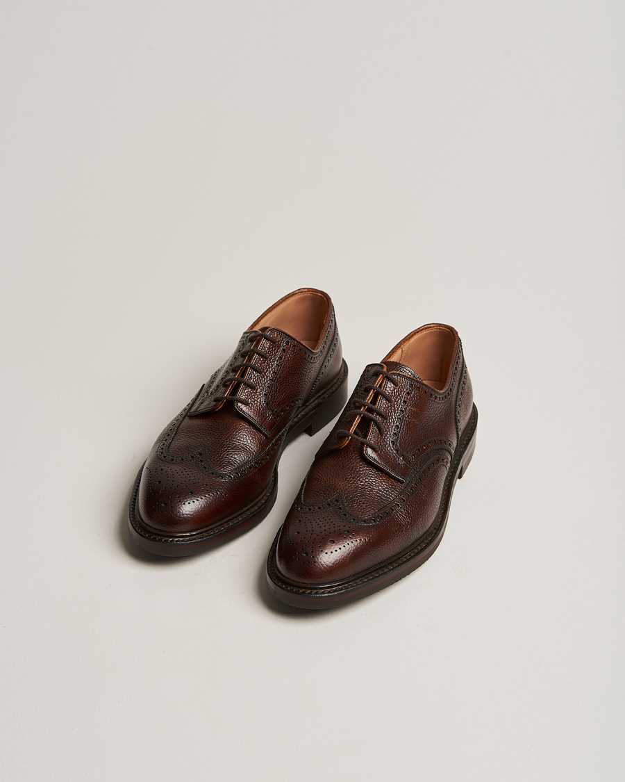 Uomini | Brogues | Crockett & Jones | Pembroke Derbys Dark Brown Grained Calf