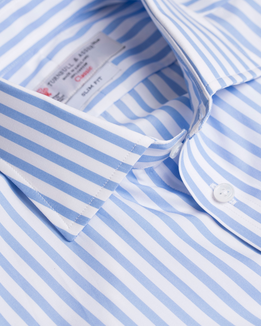 Uomini | Camicie | Turnbull & Asser | Slim Fit Bengal Stripe Shirt Light Blue