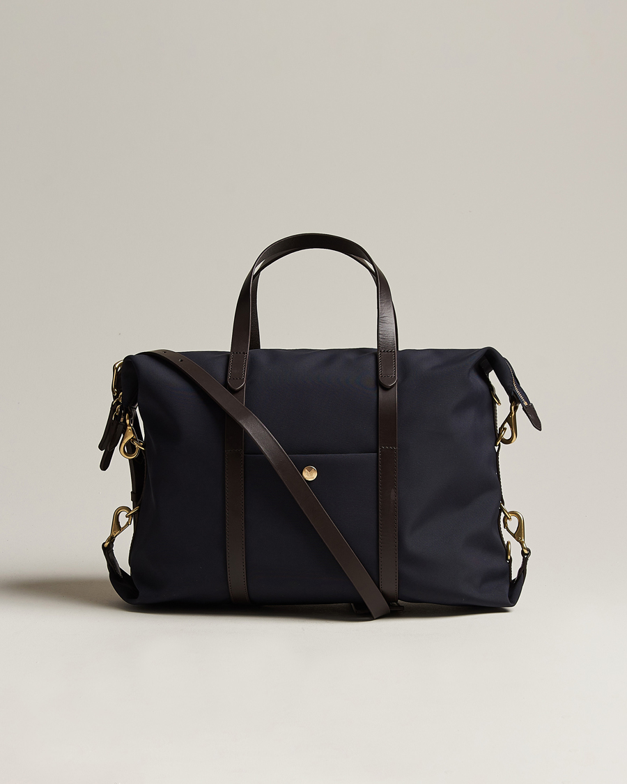 Uomini | Borse | Mismo | M/S Utility Nylon Duffle Bag Navy/Dark Brown