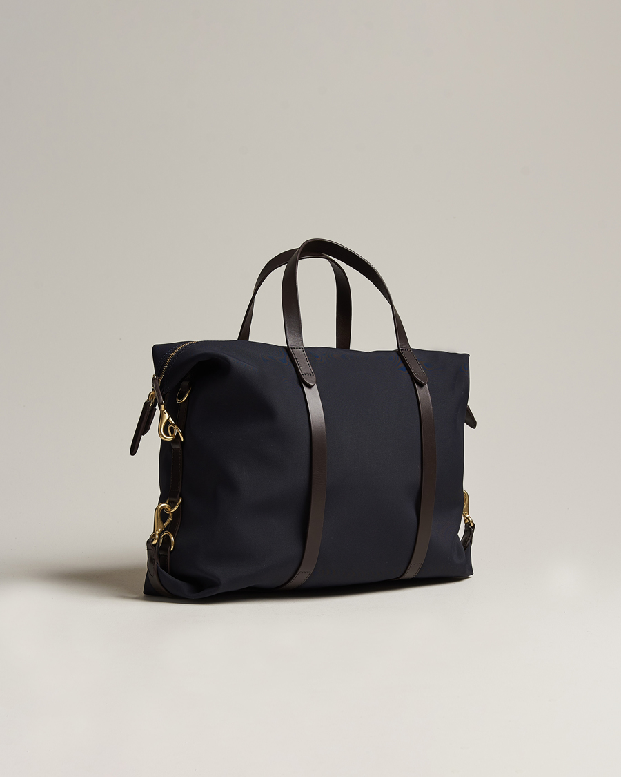 Uomini | Borse | Mismo | M/S Utility Nylon Duffle Bag Navy/Dark Brown
