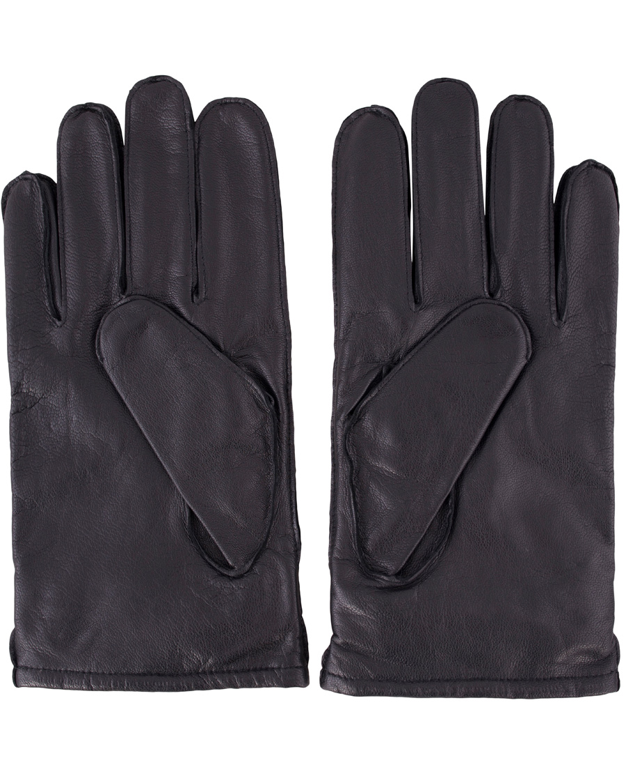Uomini | Tommy Hilfiger Ferron Leather Gloves Flag Black | Tommy Hilfiger | Ferron Leather Gloves Flag Black