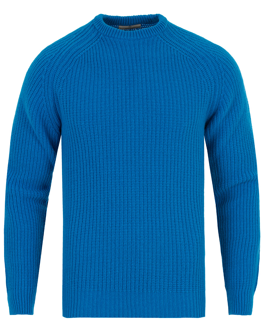 Uomini | Maglieria | GANT Diamond G | Lambswool Cashmere Crew Neck Teal Blue