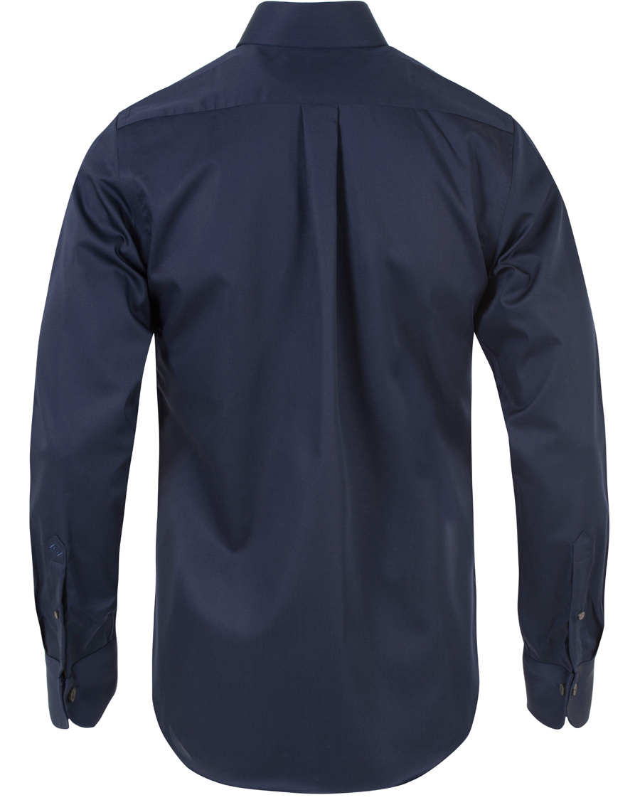 Uomini | Camicie | GANT Diamond G | Plain Satin Fitted Body Shirt Marine