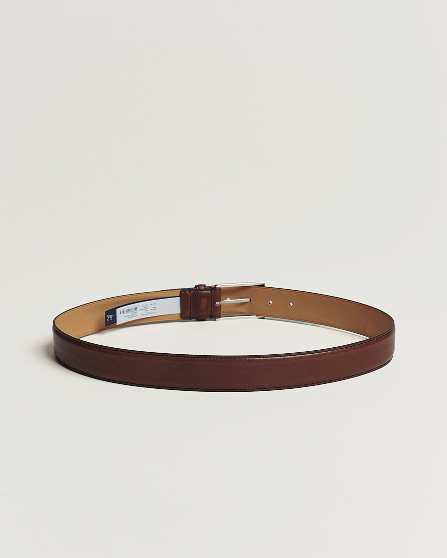 Uomini | Cinture | Tiger of Sweden | Helmi Leather 3,5 cm Belt Brown