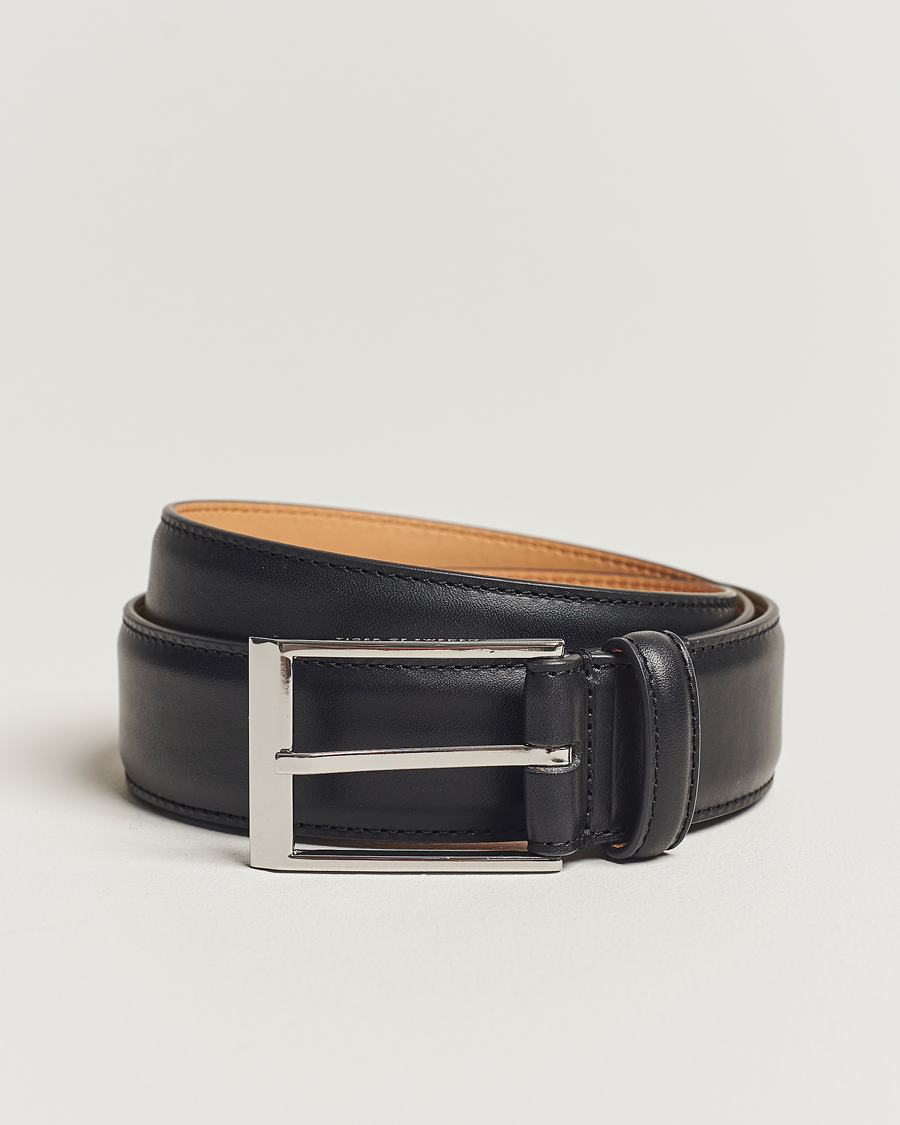 Uomini | Cinture | Tiger of Sweden | Helmi Leather 3,5 cm Belt Black