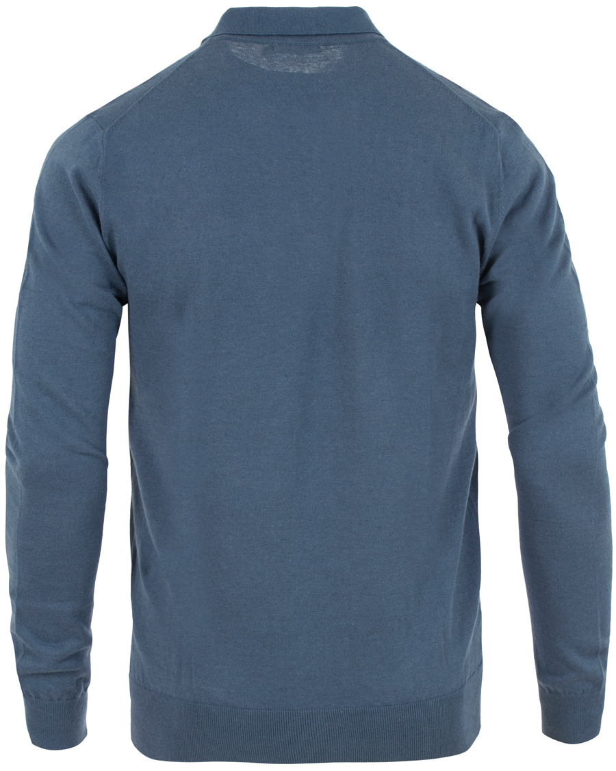 Uomini | Maglieria | Tiger of Sweden | Fender Knitted Polo Teal Blue